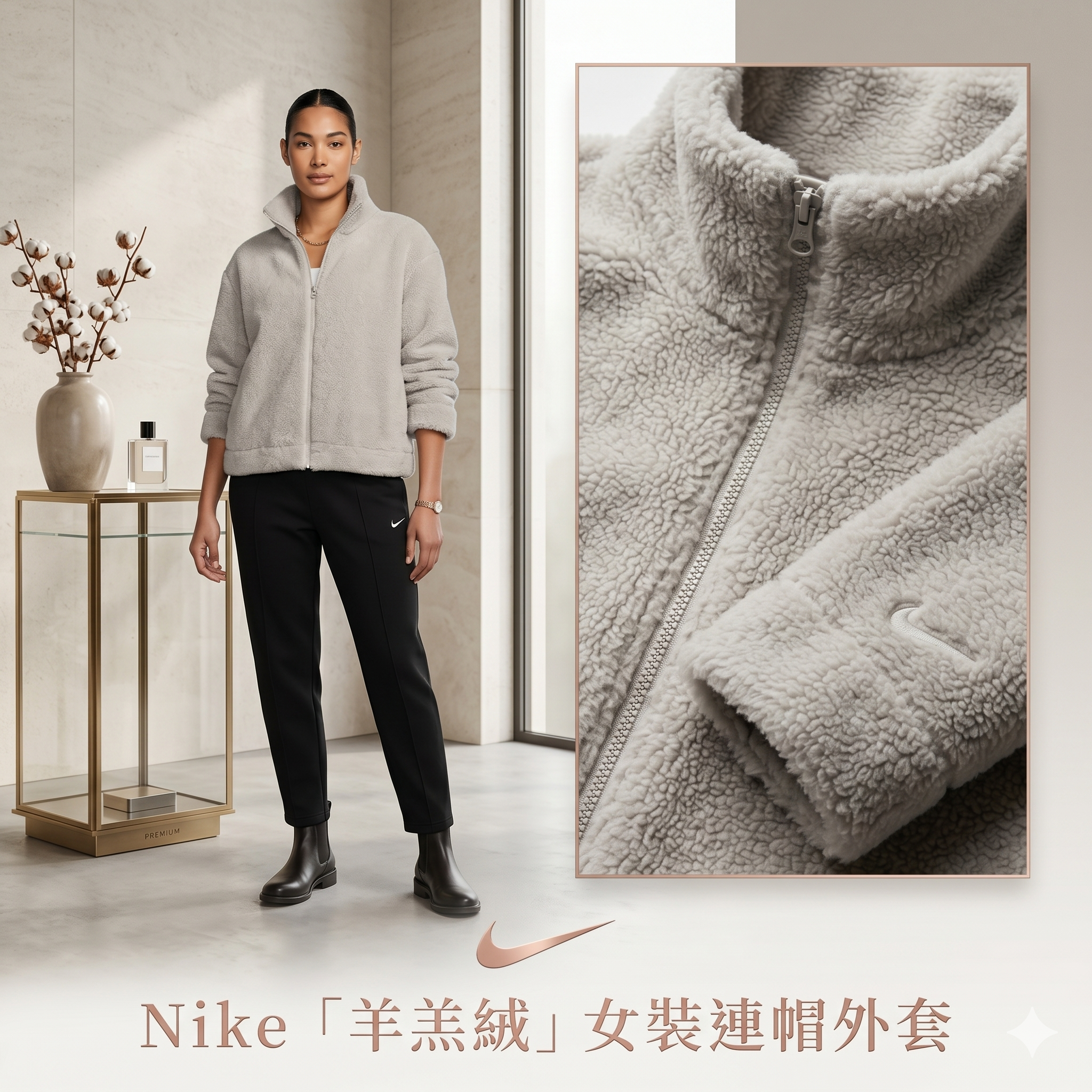 【預購】H042851 Nike  「羊羔絨」女裝外套