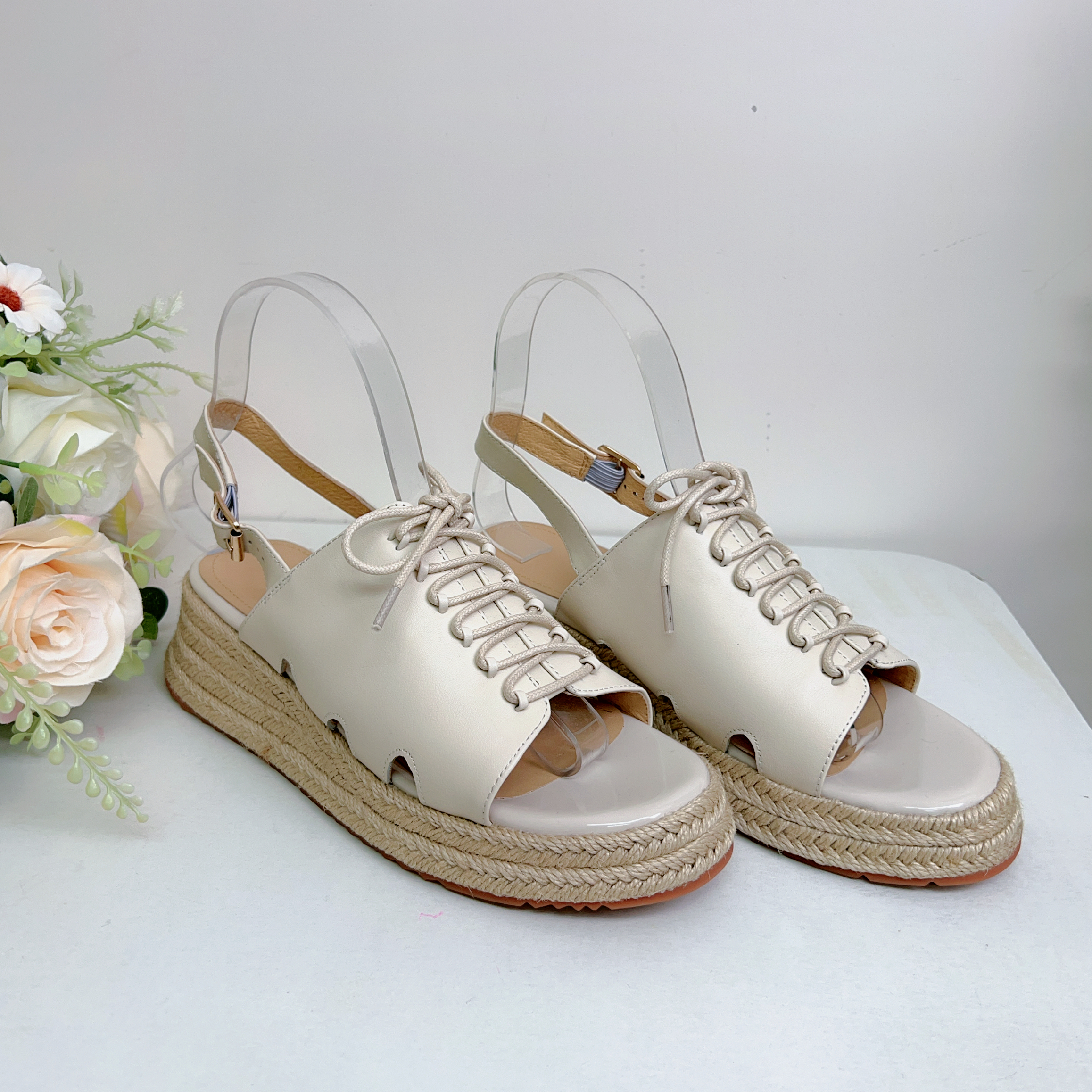 高質牛皮羅馬涼鞋(正常碼35-40 )(前踭1吋/後踭2吋) H8062 #2804