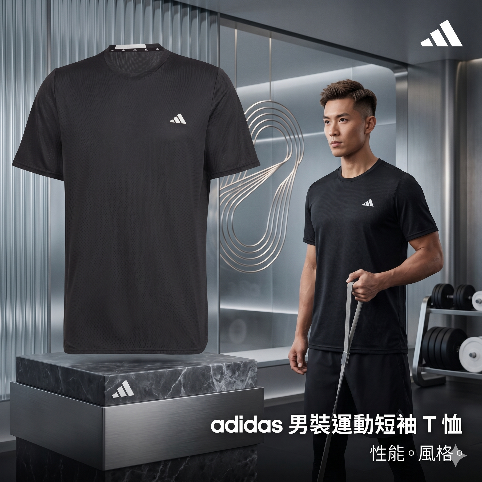 【預購】H042862 adidas 男裝運動短袖 T 恤