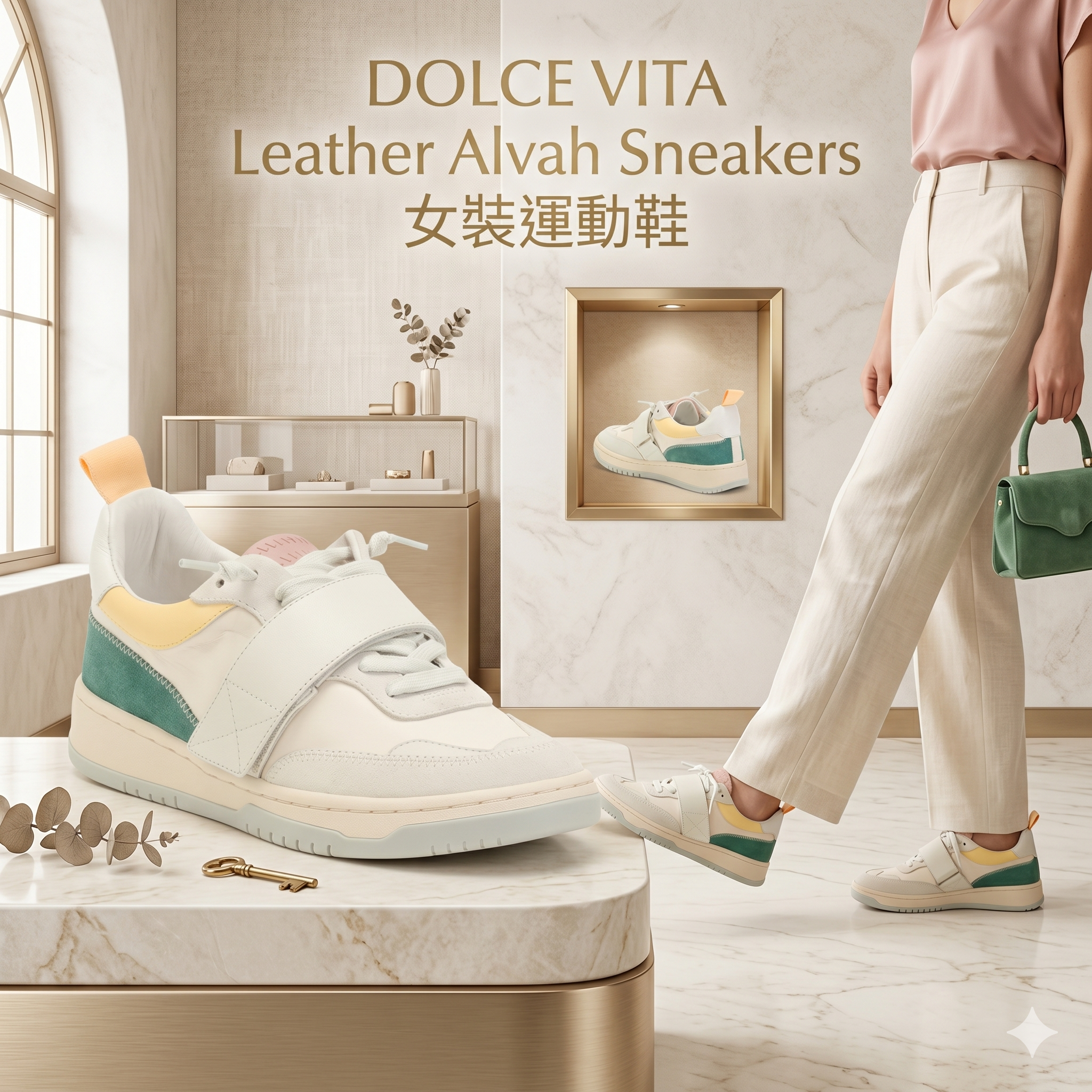 【預購】H042864 DOLCE VITA Leather Alvah Sneakers女裝運動鞋