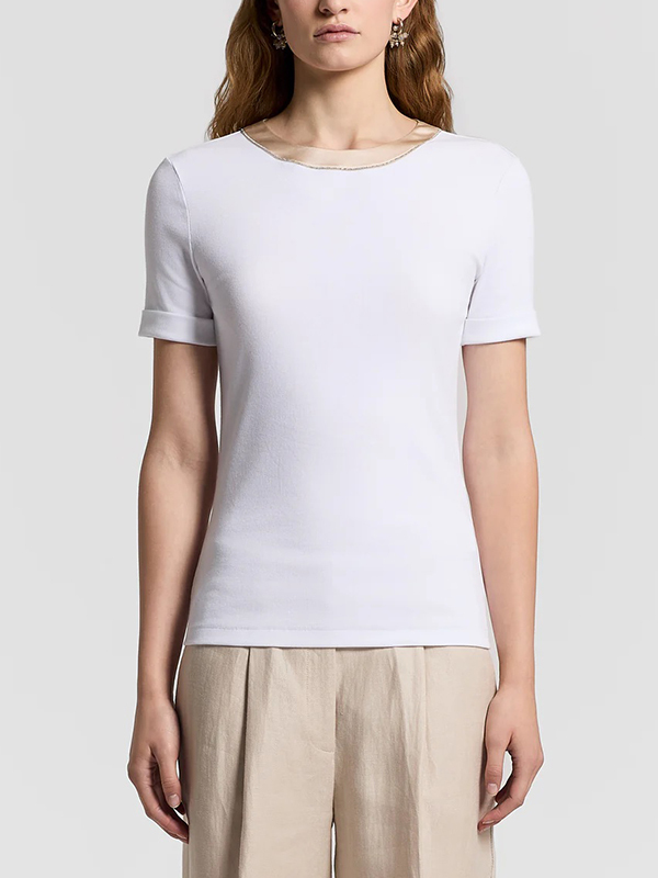 PESERICO 圓領金邊T恤