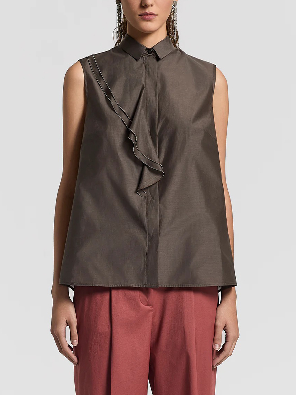 PESERICO 絲棉歐根紗層次背心