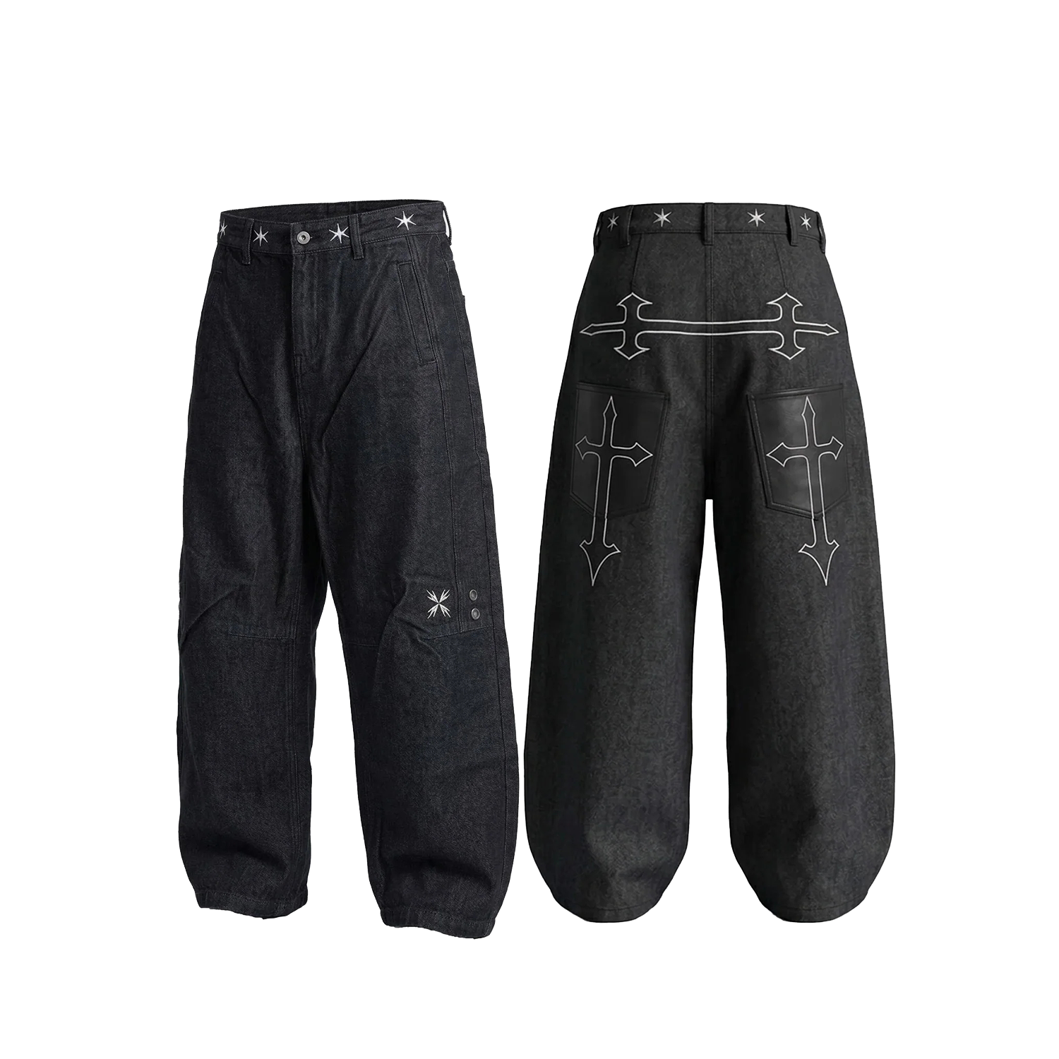 【車庫服飾】WBI 26AW DUSTLINE / WCE-02 刺繡丹寧寬褲