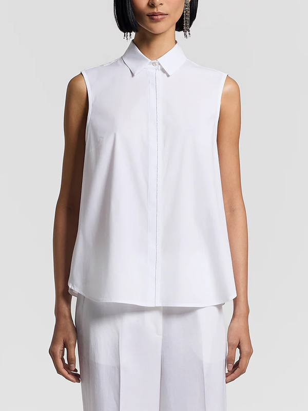 PESERICO 精工鑲飾棉質結構襯衫背心