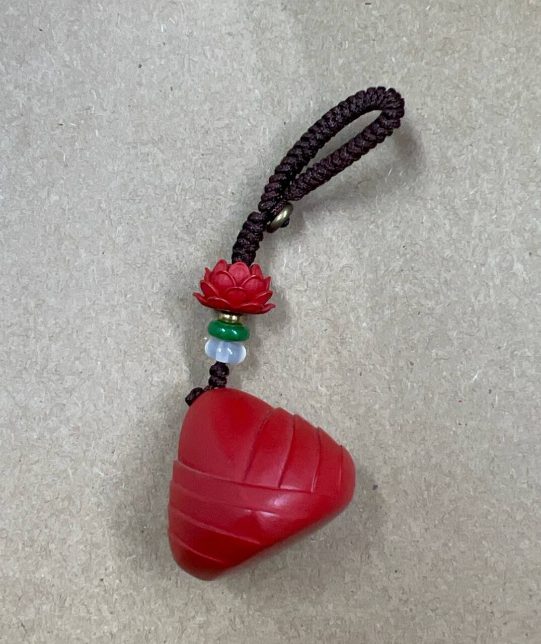 [S] GEMZ & CO CINN Cinnabar dumpling & lotus bag charm, C92 (C92)