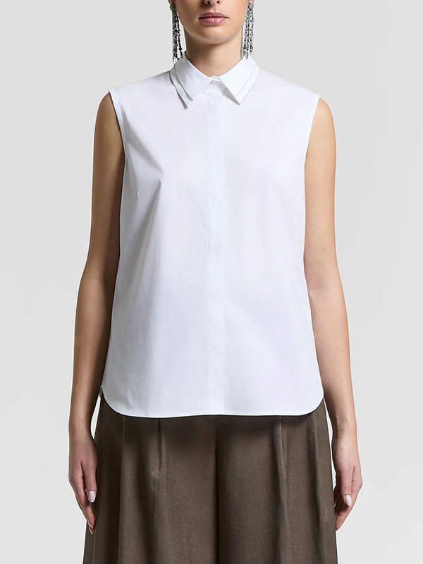 PESERICO 領片銀鍊襯衫式背心