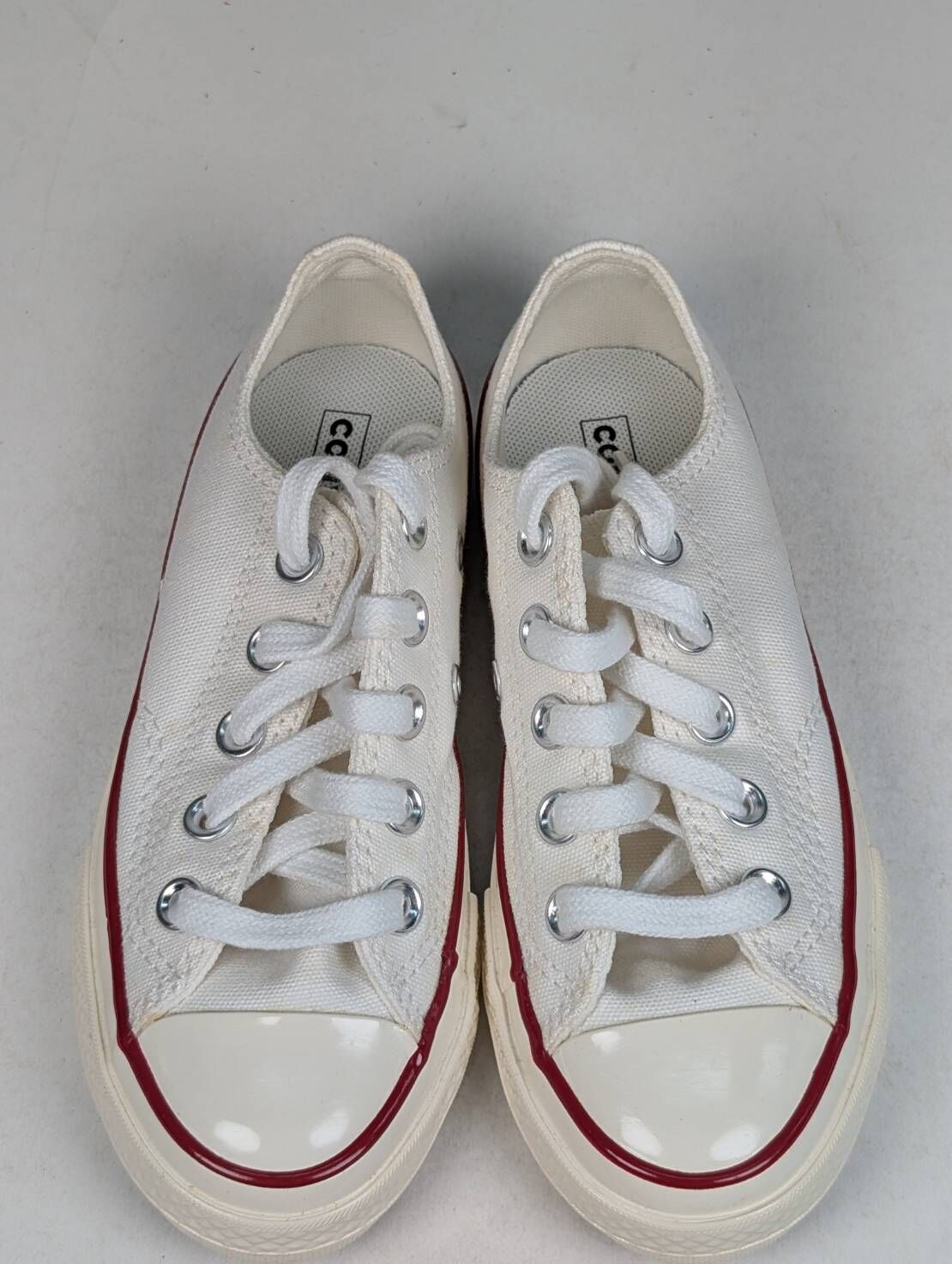 微瑕疵-左右腳中底色差帆布泛黃 368988C P12 CONVERSE CHUCK 70 OX 低筒休閒鞋中大童白