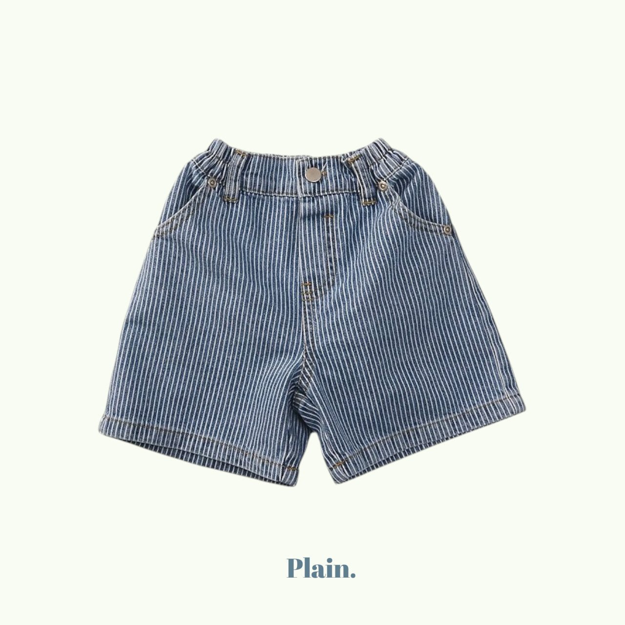 PLAIN條紋丹寧褲