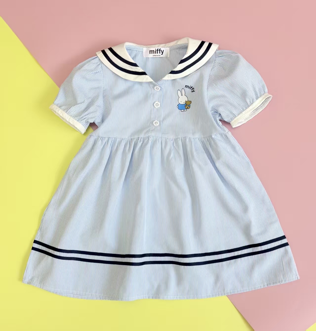 🐰𝐌𝐢𝐟𝐟𝐲 水手領條紋連身裙