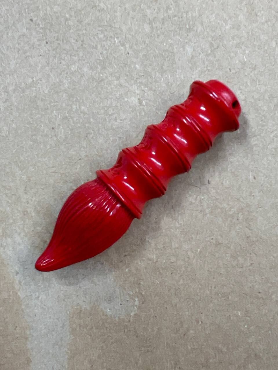 [S] GEMZ & CO CINN Cinnabar wen chang brush pendant, C107 (C107)