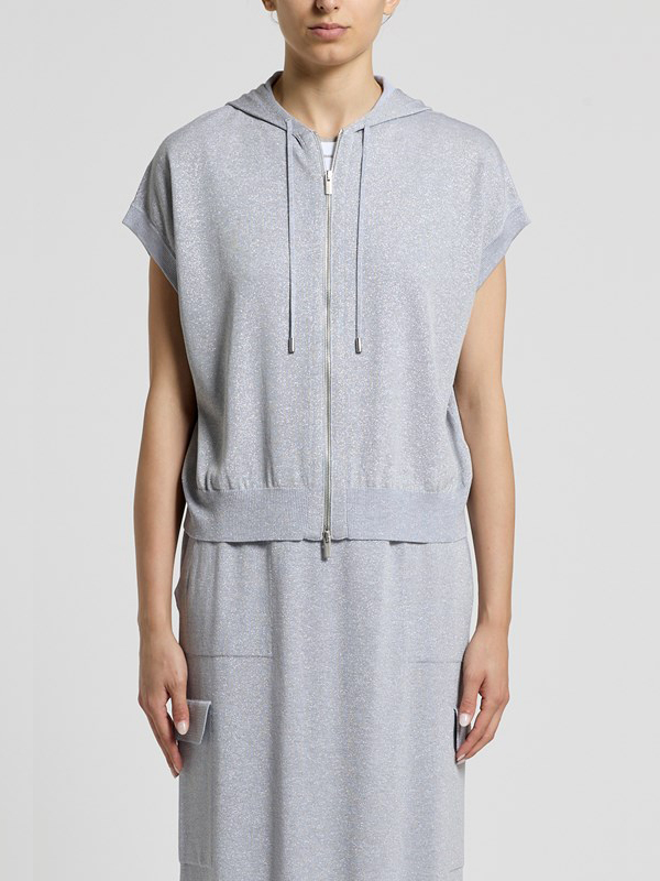 PESERICO 針織連帽短袖外套