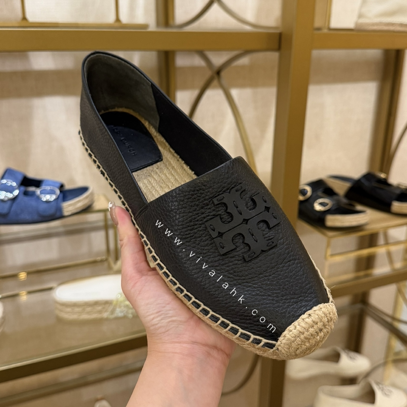 Tory Burch - 繡線 Logo草鞋 (皮款) (181312)