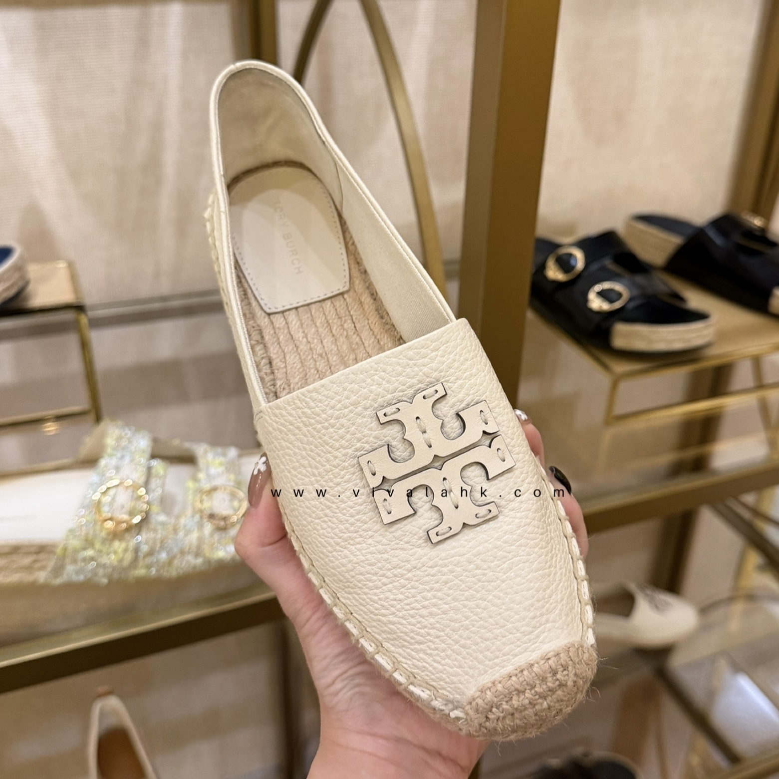 Tory Burch - 繡線 Logo草鞋 (皮款) (181312)