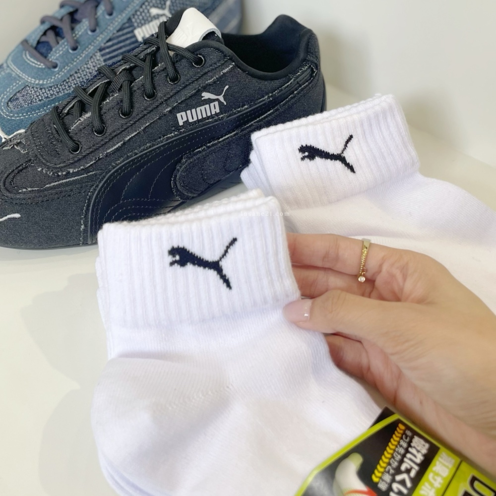 PUMA 全白 中筒襪 除臭 抗撕裂 襪子 三雙一組
