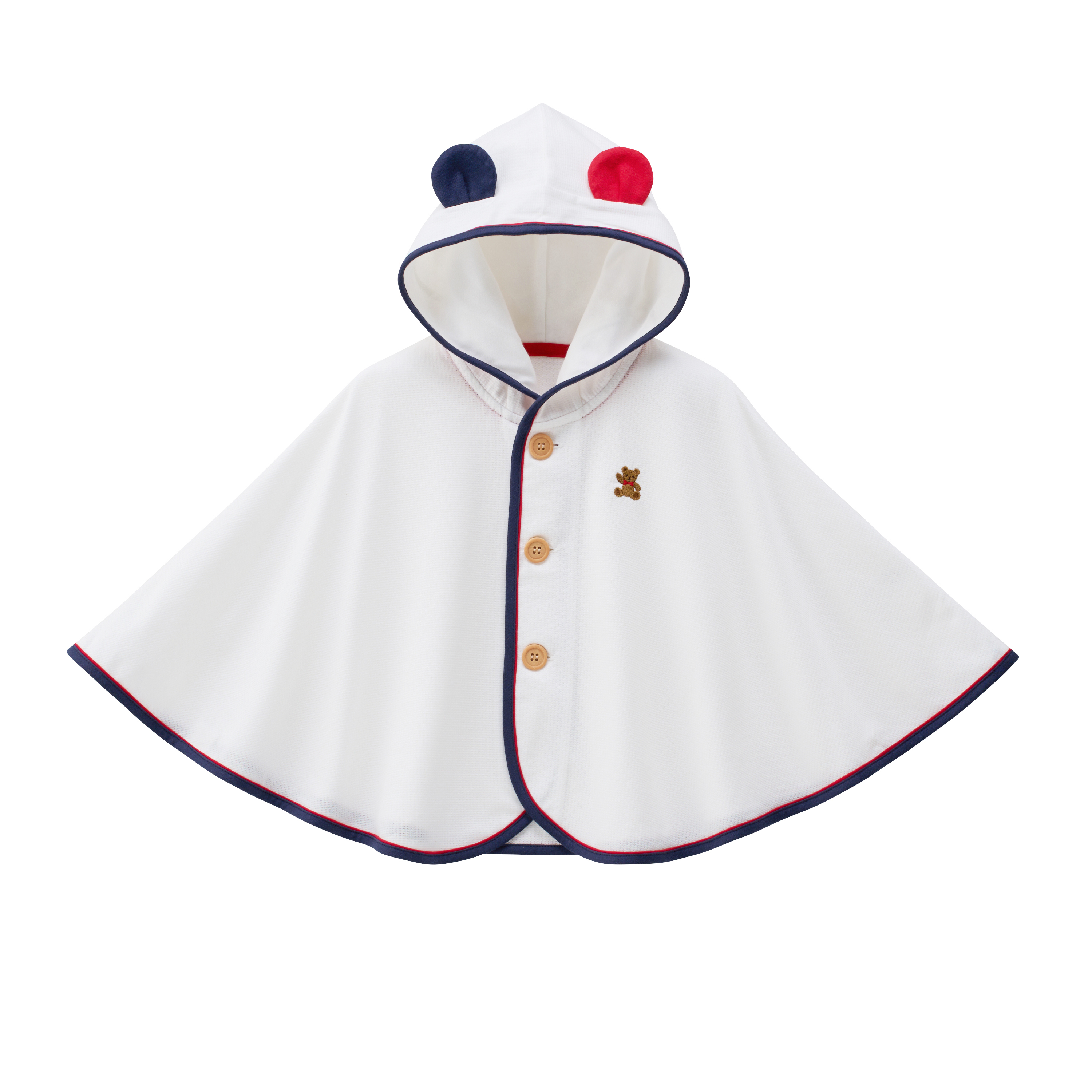 熊熊防曬斗篷-白色