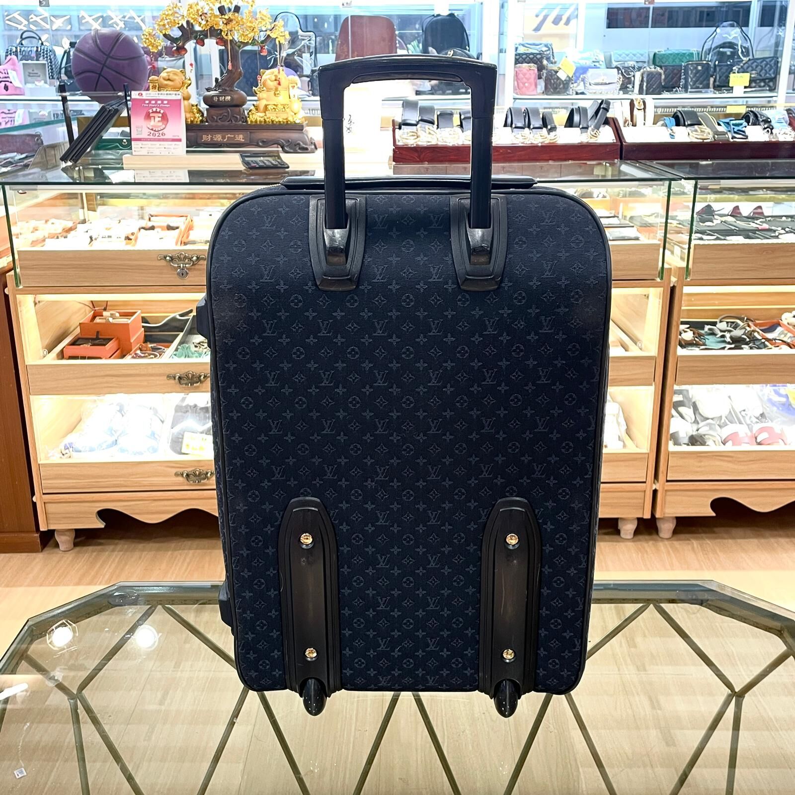 90%NEW二手LV行李箱 M23281 深藍色帆布Monogram Carry Bag Suitcase #香榭站正品