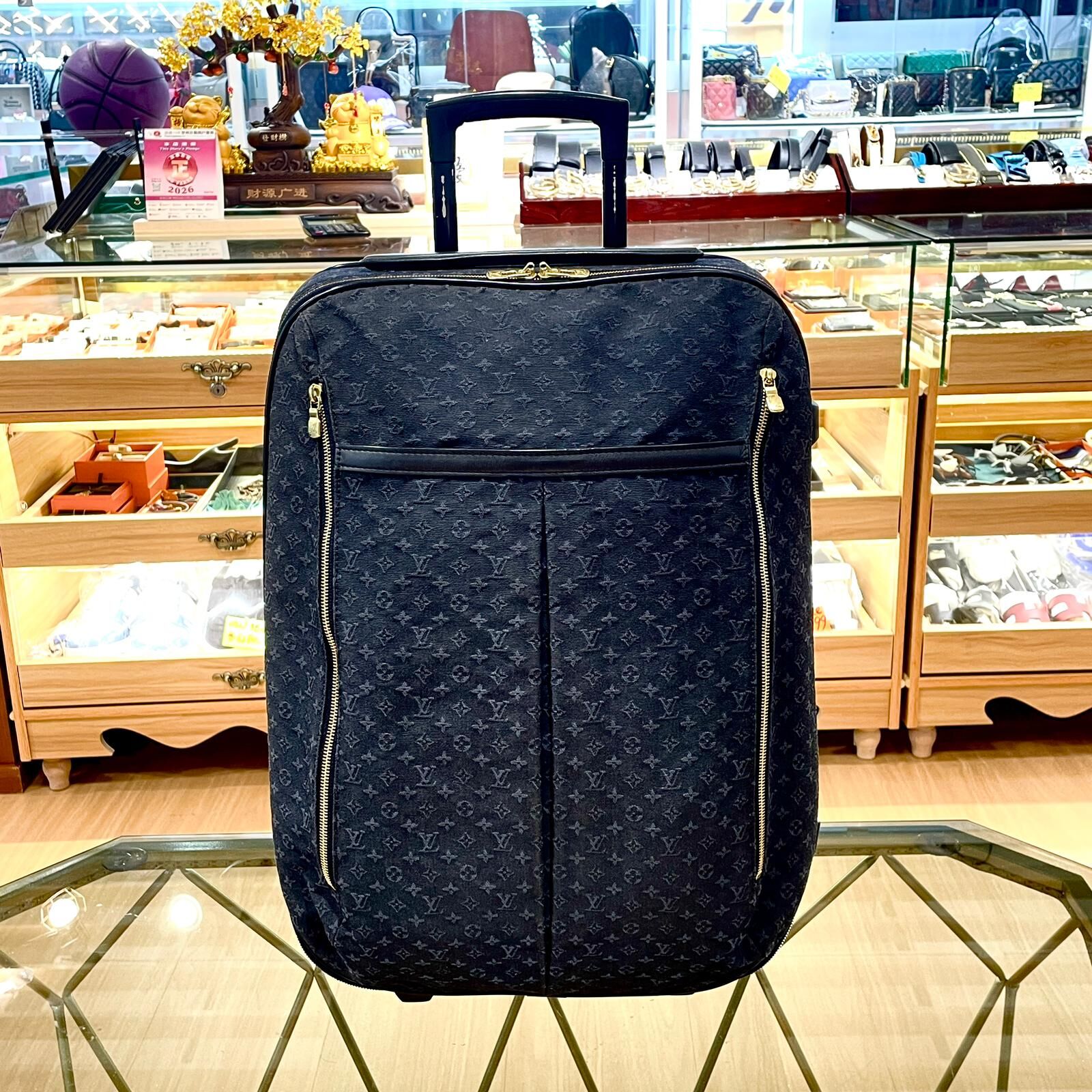 90%NEW二手LV行李箱 M23281 深藍色帆布Monogram Carry Bag Suitcase #香榭站正品