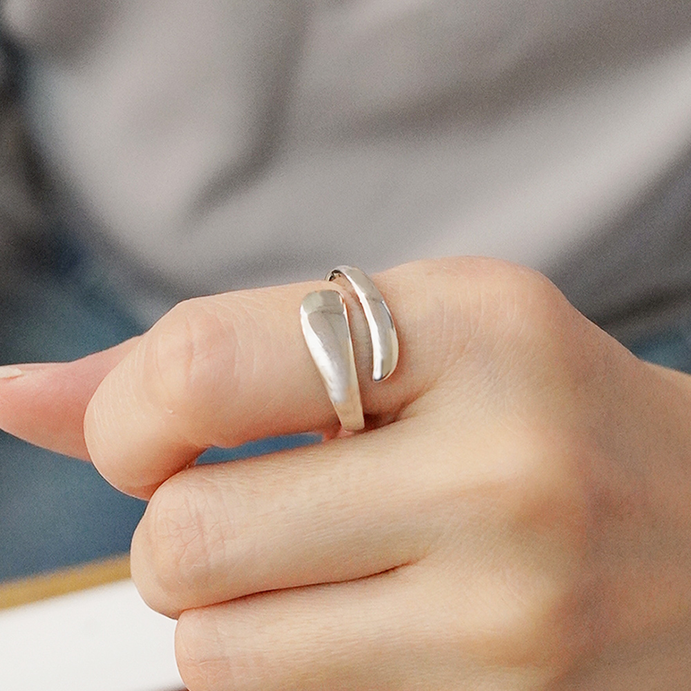 從容姿態純銀戒指/SR962|食指戒 個性美式 雙層 情人節禮物 飾品禮盒 女生禮物