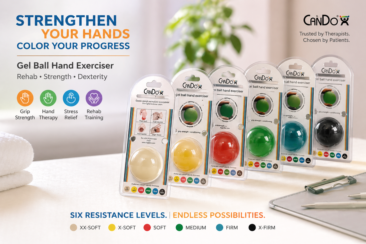 CanDo Gel Squeeze Ball 啫喱握力球 (圓型/蛋型）