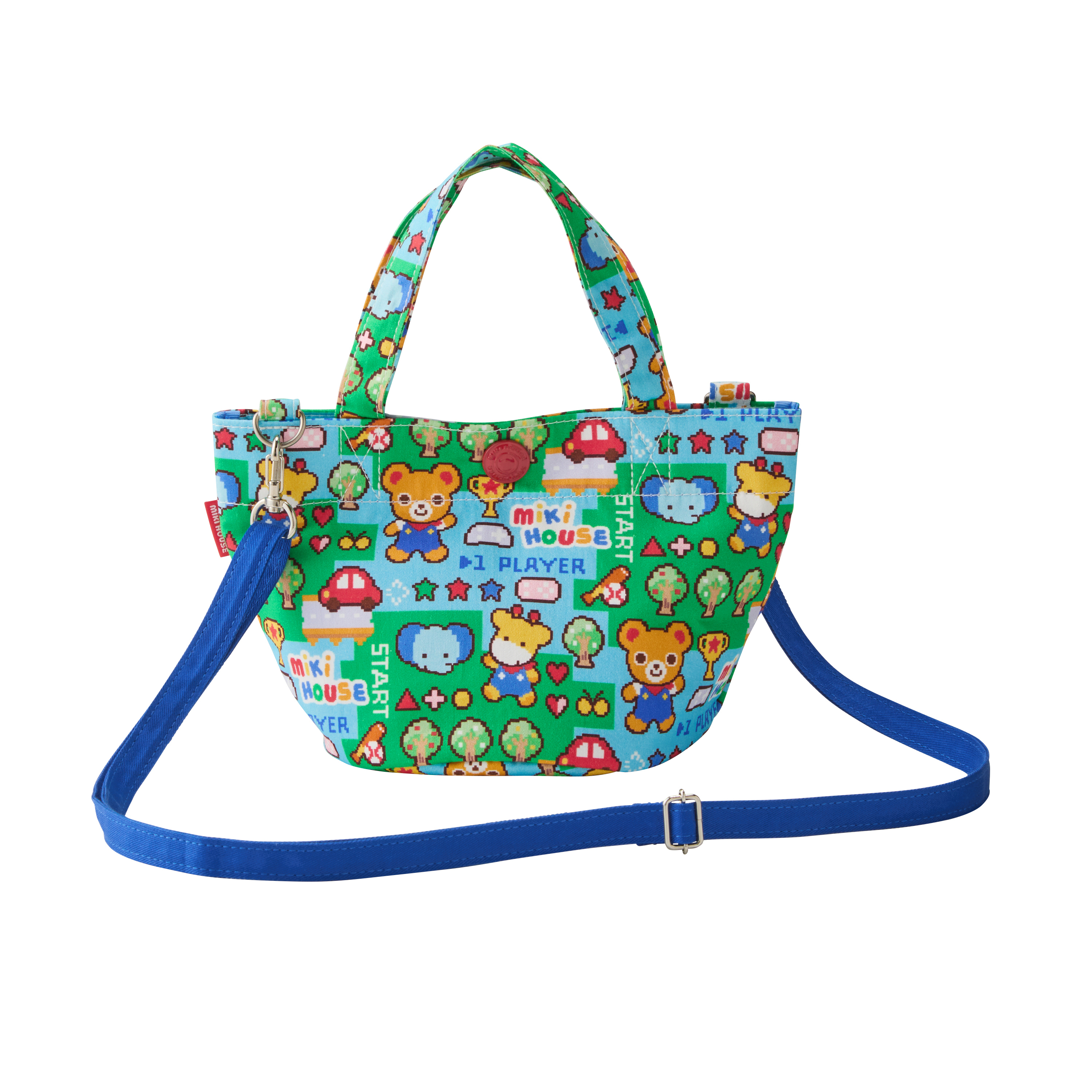 普奇熊像素風手提斜背包-多色