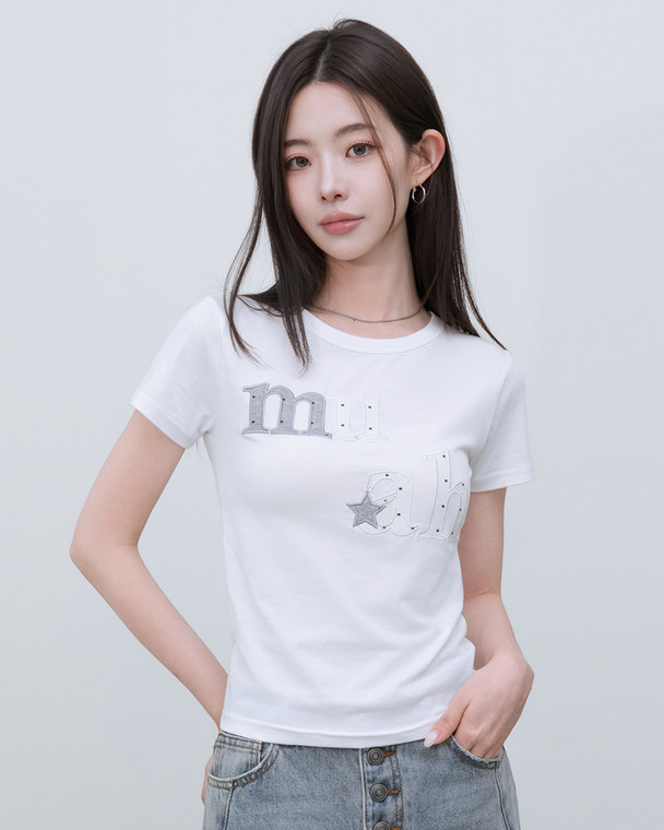 【3.5截單！限時優惠預訂】韓國MUAH MUAH DOT STAR PATCH HALF SLEEVE