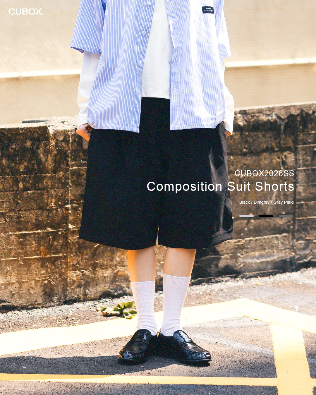 Cubox 構圖 打褶西裝短褲 3色