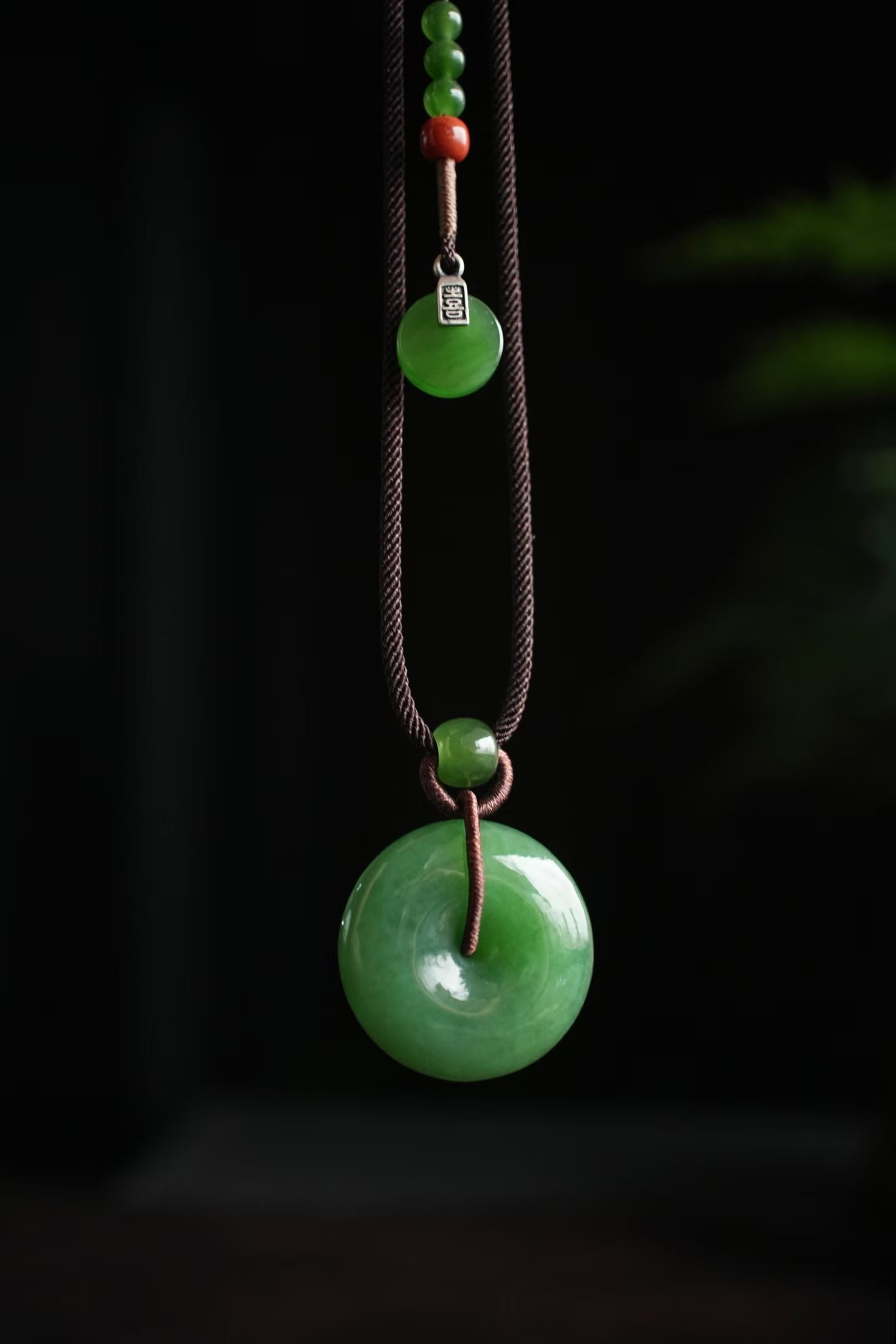 414453 和田玉碧玉平安扣掛件 (25mm直徑)