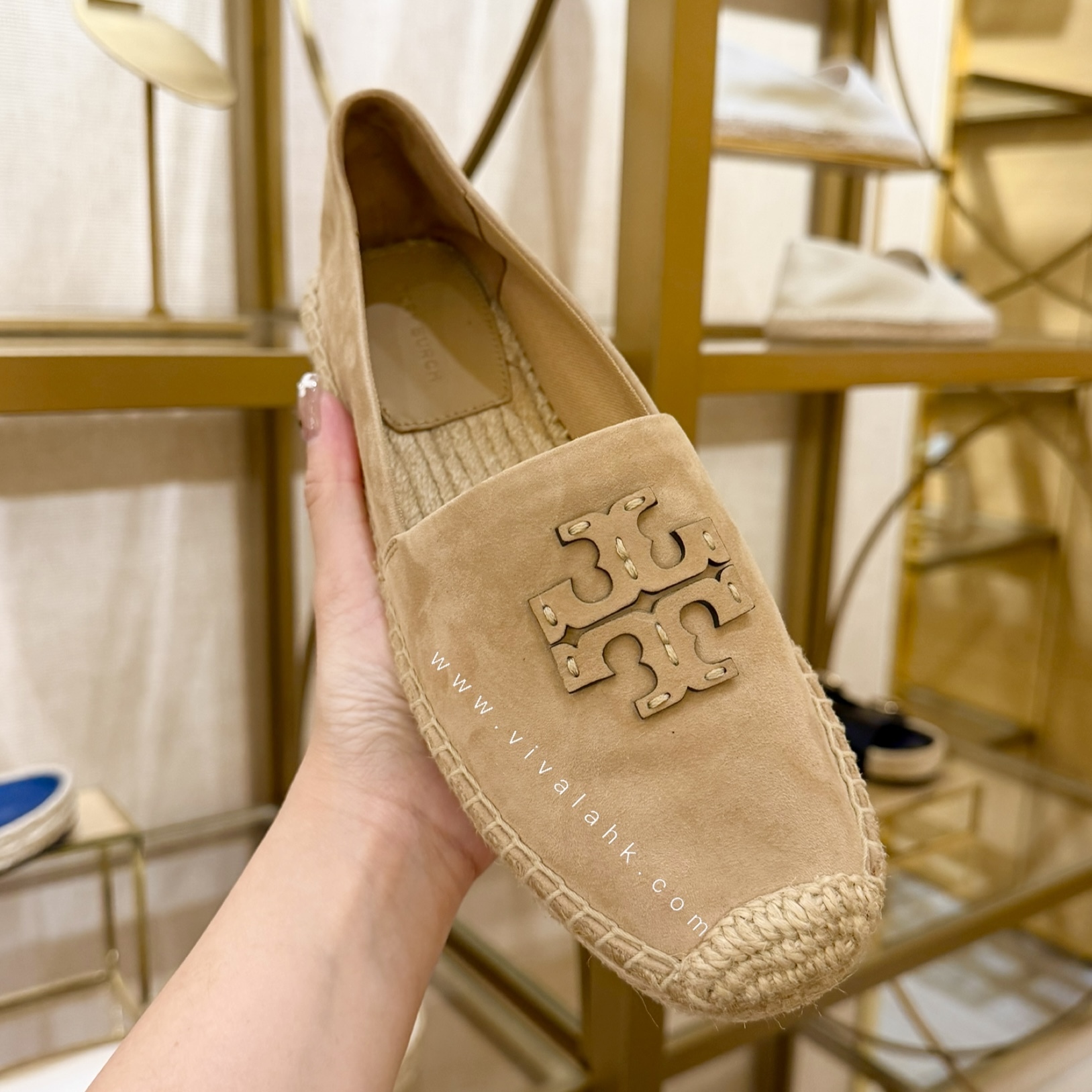 Tory Burch - 繡線 Logo 草鞋 (麂皮) (181313)