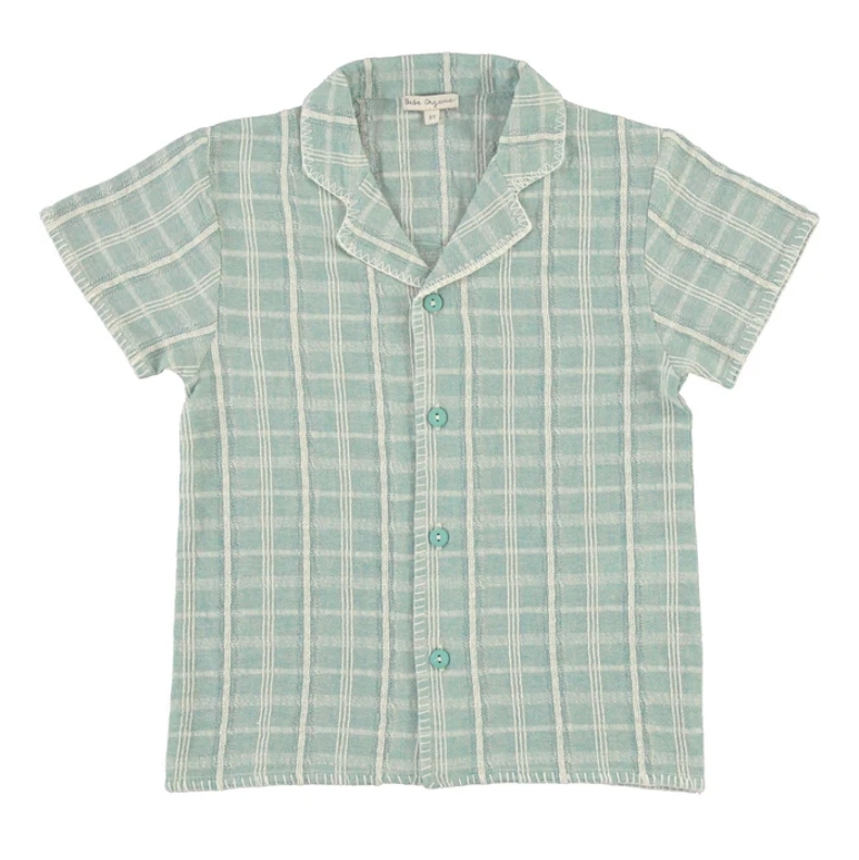 Bebe Organic 藍調格紋襯衫 Mathias Shirt - SS26 Rustic Atlantic