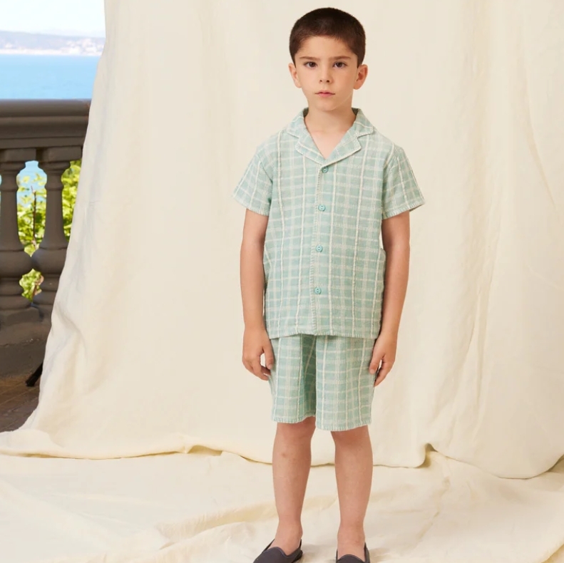 Bebe Organic 藍調格紋襯衫 Mathias Shirt - SS26 Rustic Atlantic