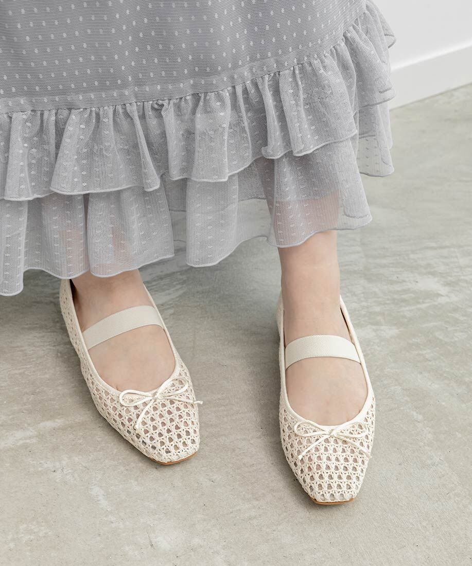 [預購] RANDA 拉菲草風平底包鞋