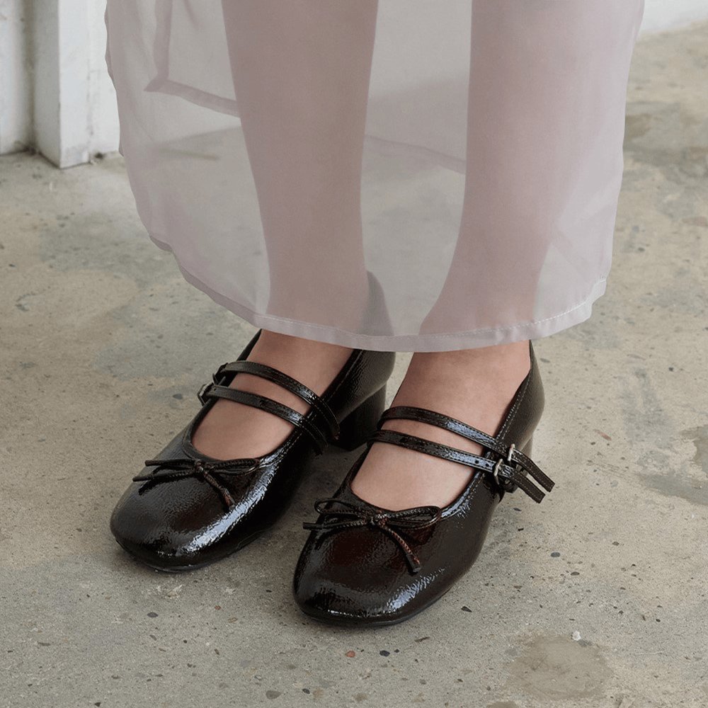 \2/5前連線限定價✨一對SF自取免運✨入code最多2對再-$50✨/ Rockfish Weatherwear｜SQUARE TOE TWO STRAP MARYJANES(4CM) [6 colors]💖關鍵字：R320