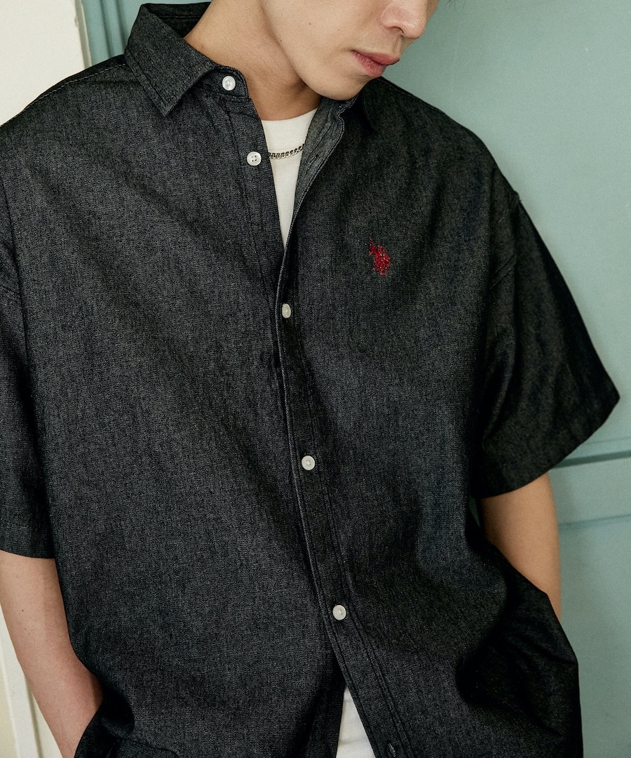 |緊急折扣開團🇯🇵| U.S POLO ASSN 刺繡Logo city boy 牛仔襯衫