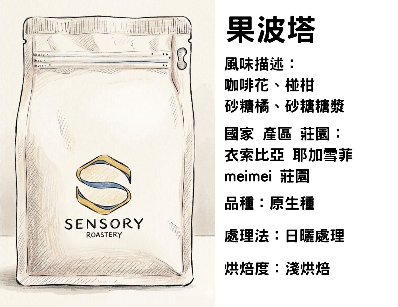 果波塔｜耶加雪菲｜淺焙｜日曬｜原生種