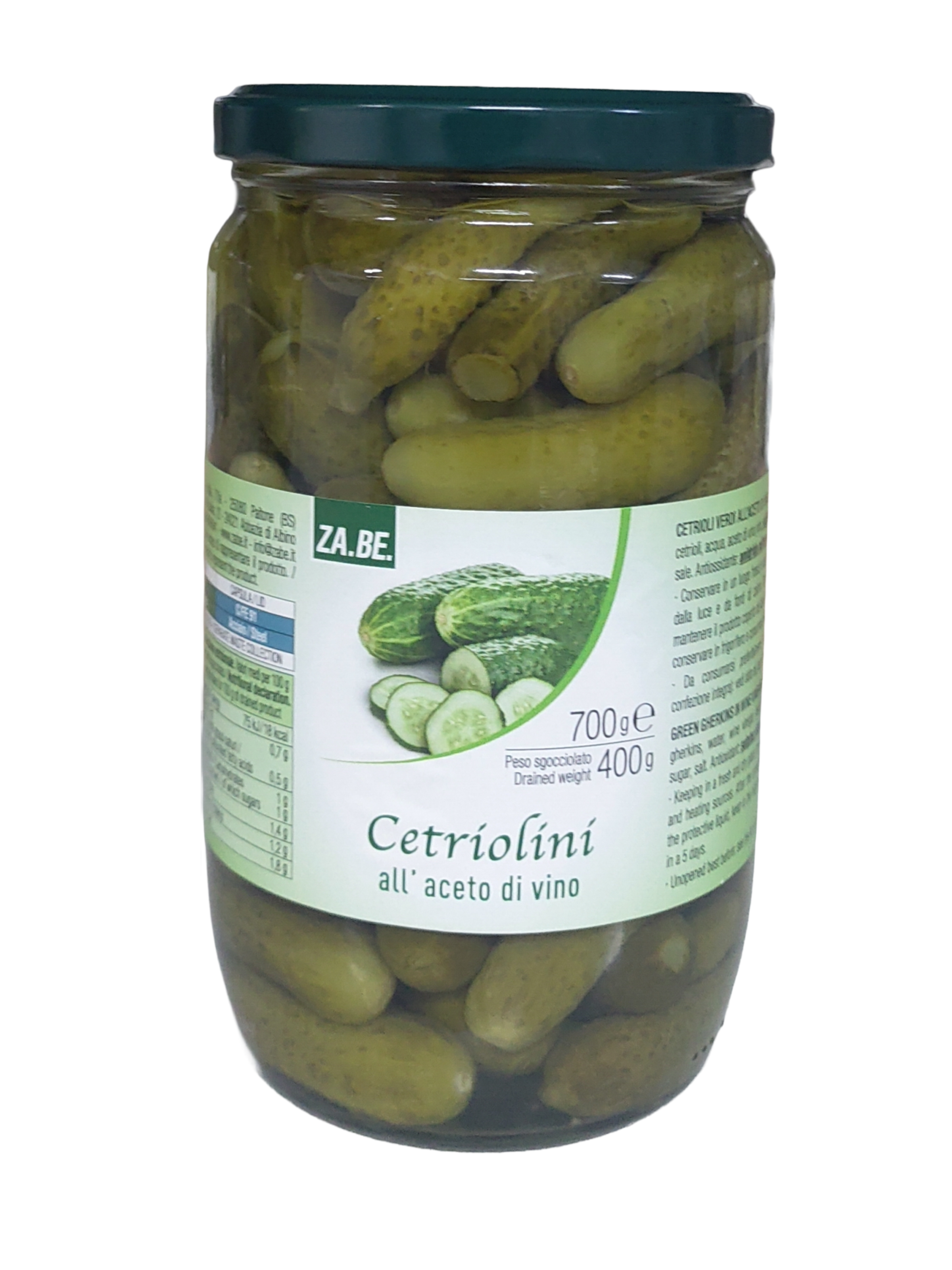 意大利 Za.Be 酒醋浸青瓜 Italy Za.Be Gherkins in Vinegar 720 毫升/樽