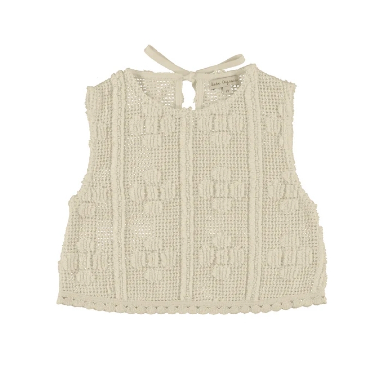 Bebe Organic 鏤空點繪花朵後綁帶無袖上衣 Inez Top - SS26 Dreamy Natural Blooms