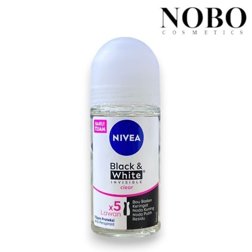 Nivea - Black & White Invisible Clear 72小時止汗走珠[隱形技術] 50ml [到期日:2027-10] (平行進口)