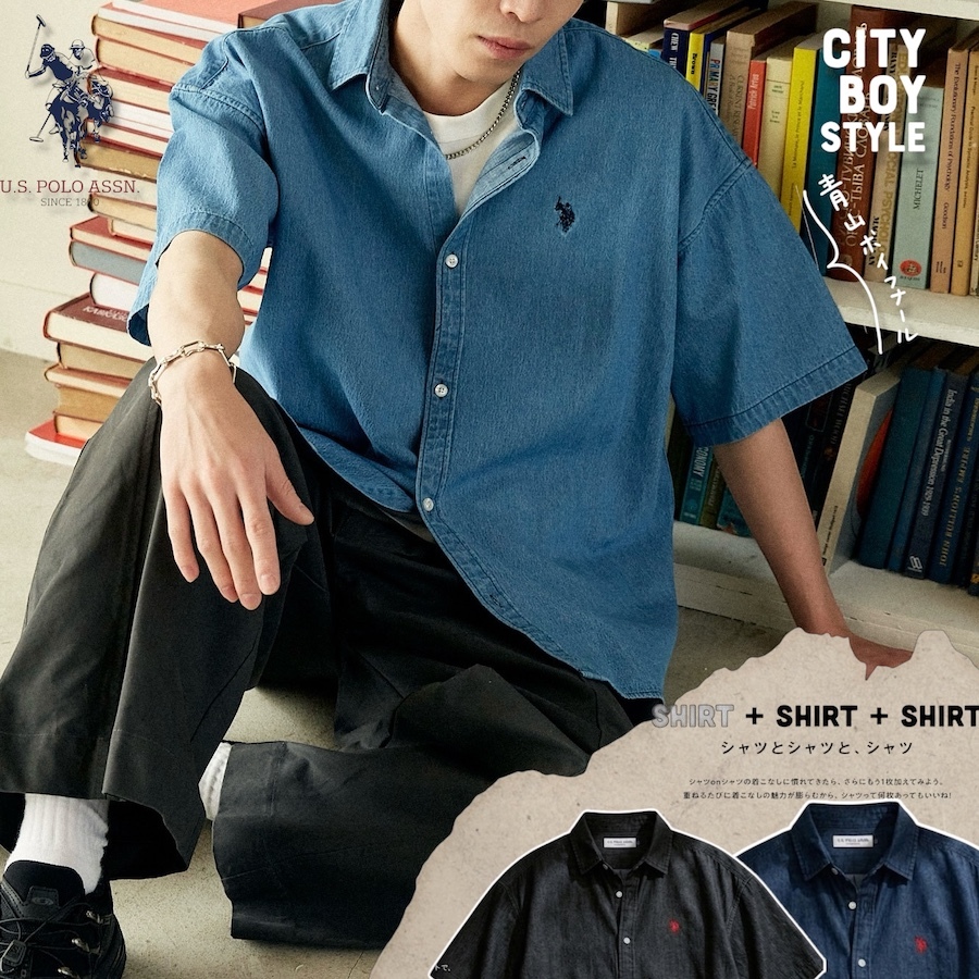 |緊急折扣開團🇯🇵| U.S POLO ASSN 刺繡Logo city boy 牛仔襯衫