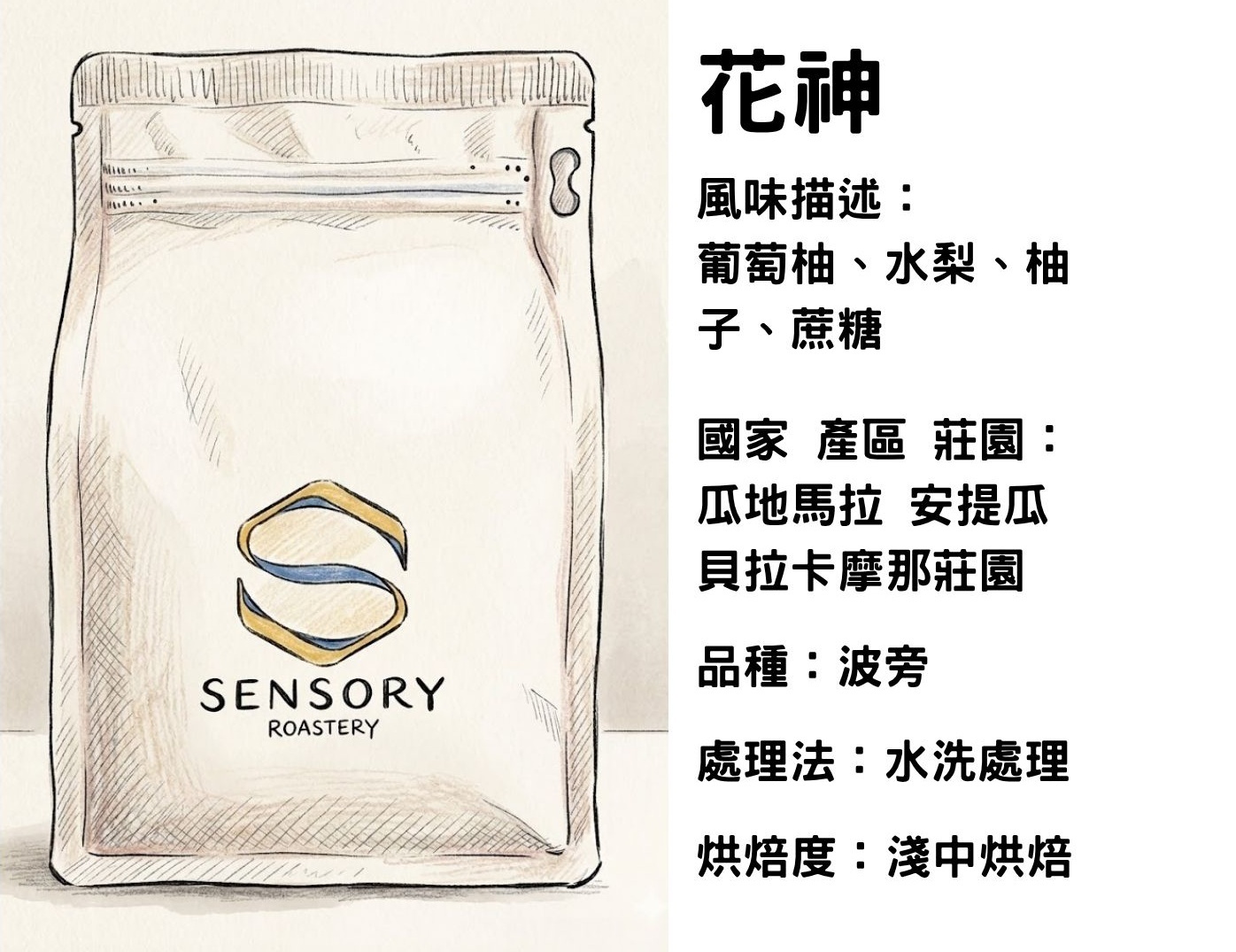 花神｜安提瓜｜淺中焙｜水洗｜波旁