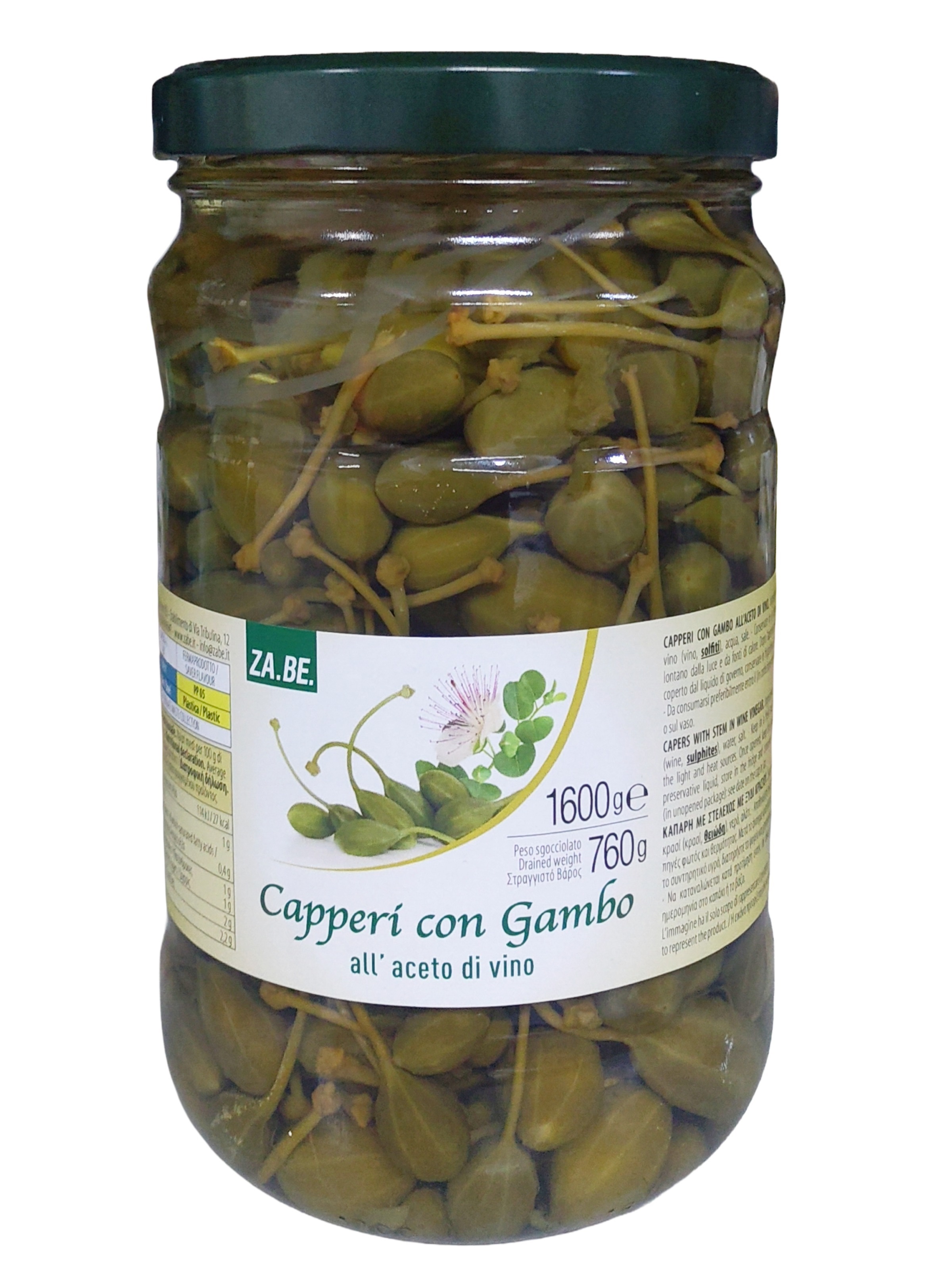 意大利 Za.Be 酒醋浸水瓜果 Italy Za.Be Capper Fruits ( Capper Berry ) in Vinegar 1.6 千克/ 瓶