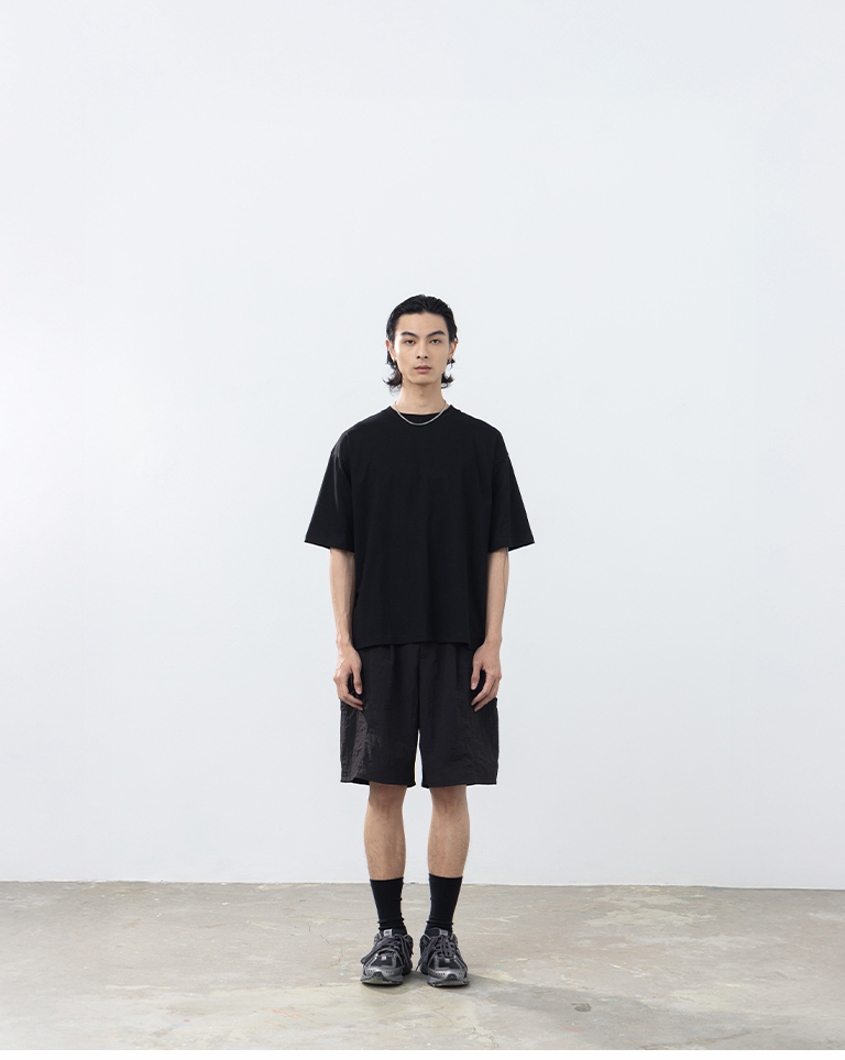 Men's Basic Plain Crew Neck Short-Sleeve Top - black S/M/L/XL【01190357】in stock+pre-order