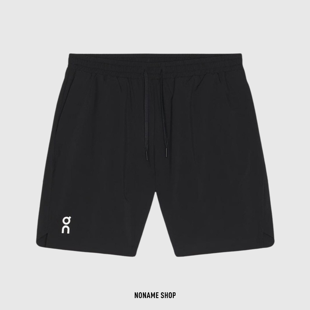 ON 昂跑 經典LOGO 7吋 梭織 膝上 短褲 黑色 (男款)