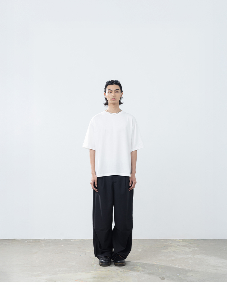 Men's Basic Plain Crew Neck Short-Sleeve Top - white S/M/L/XL【01190358】in stock+pre-order