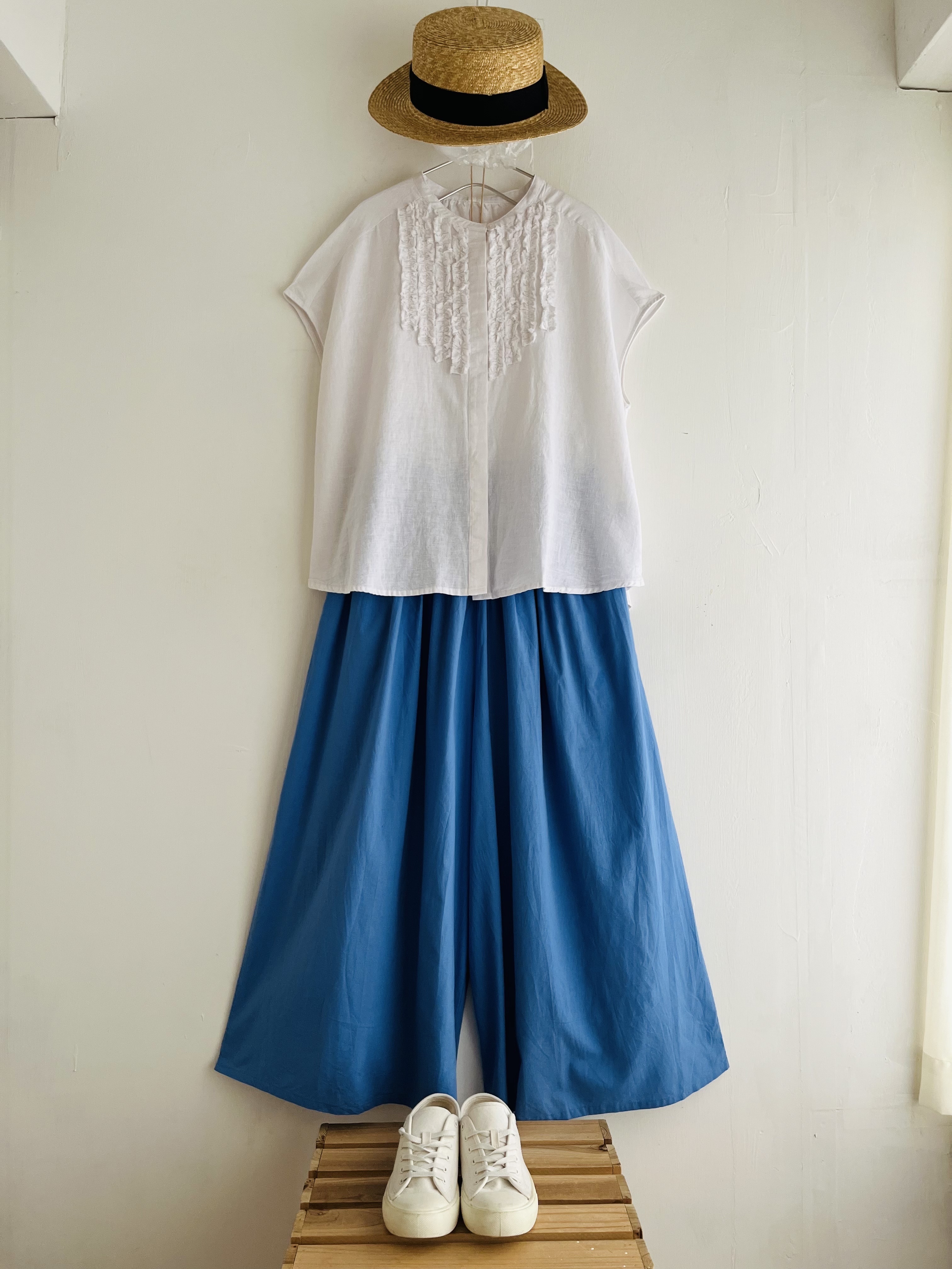 m.m.o.藍色全橡筋闊褲