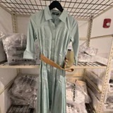 [S] KARL LAGERFELD FRESH MINT MIDI SHIRT DRESS WITH BELT, L6AB0B96-FMT (SKL1613)