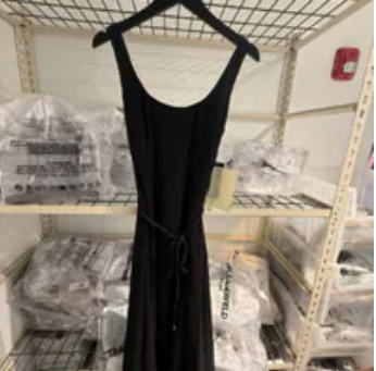 [S] KARL LAGERFELD BLACK SLEEVELESS BELTED TEA LENGTH DRESS, LD5Q0H25-BLK (SKL1616)