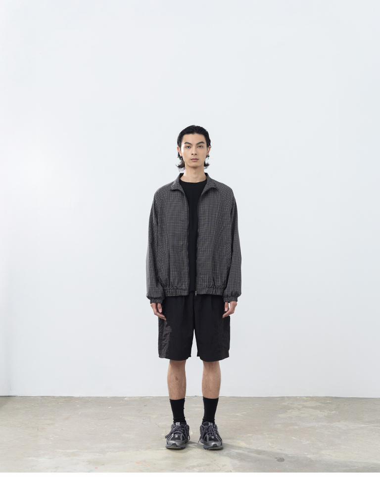 Men's Classic Plaid Stand Collar Jacket - Black M/L【02071702】in stock+pre-order