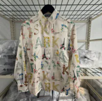 [S] KARL LAGERFELD BISQUE LONG SLEEVE KARL ATELIER PRINT BLOUSE, L6AA3694-CZ0 (SKL1618)