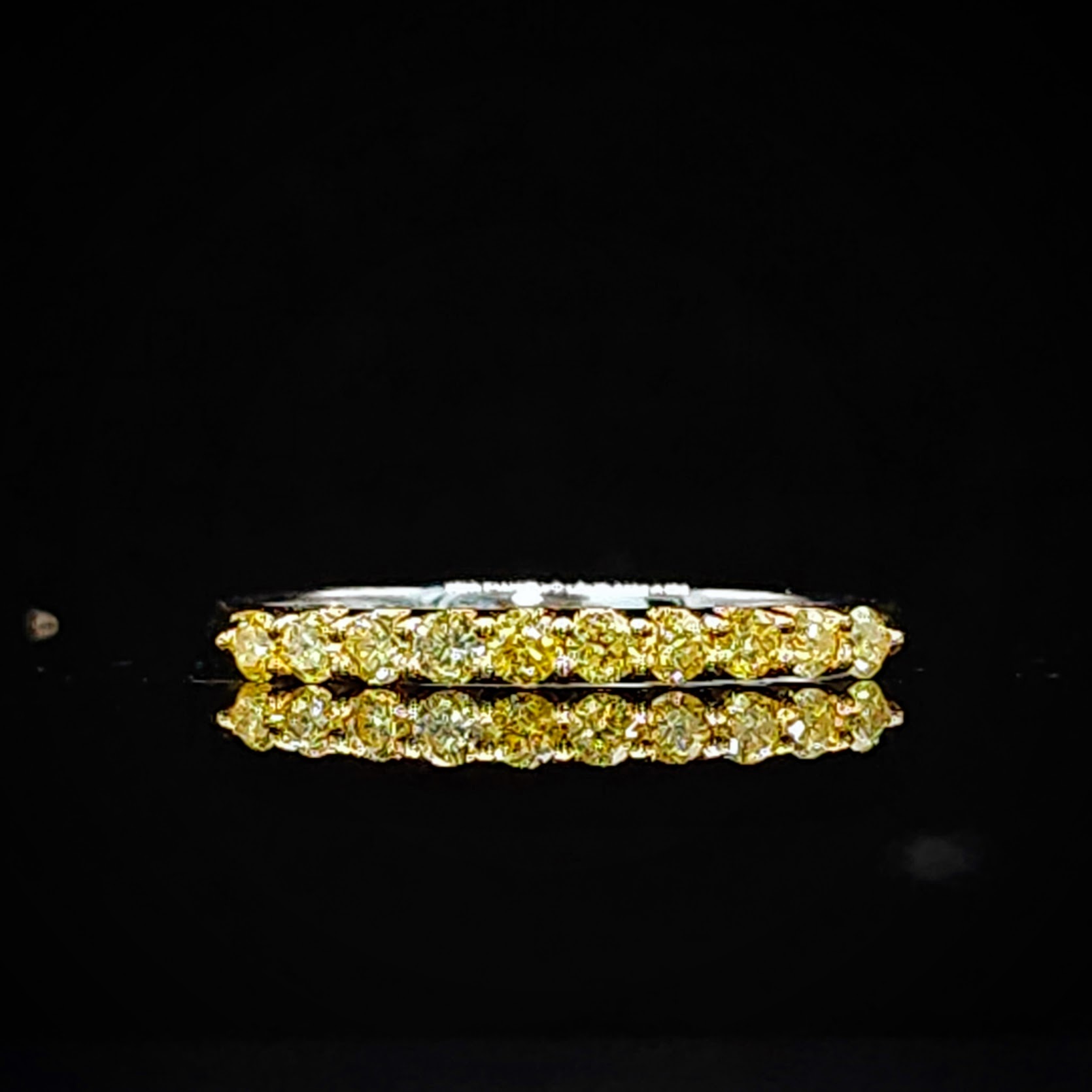 全新18K金27份彩黃鑽石戒指