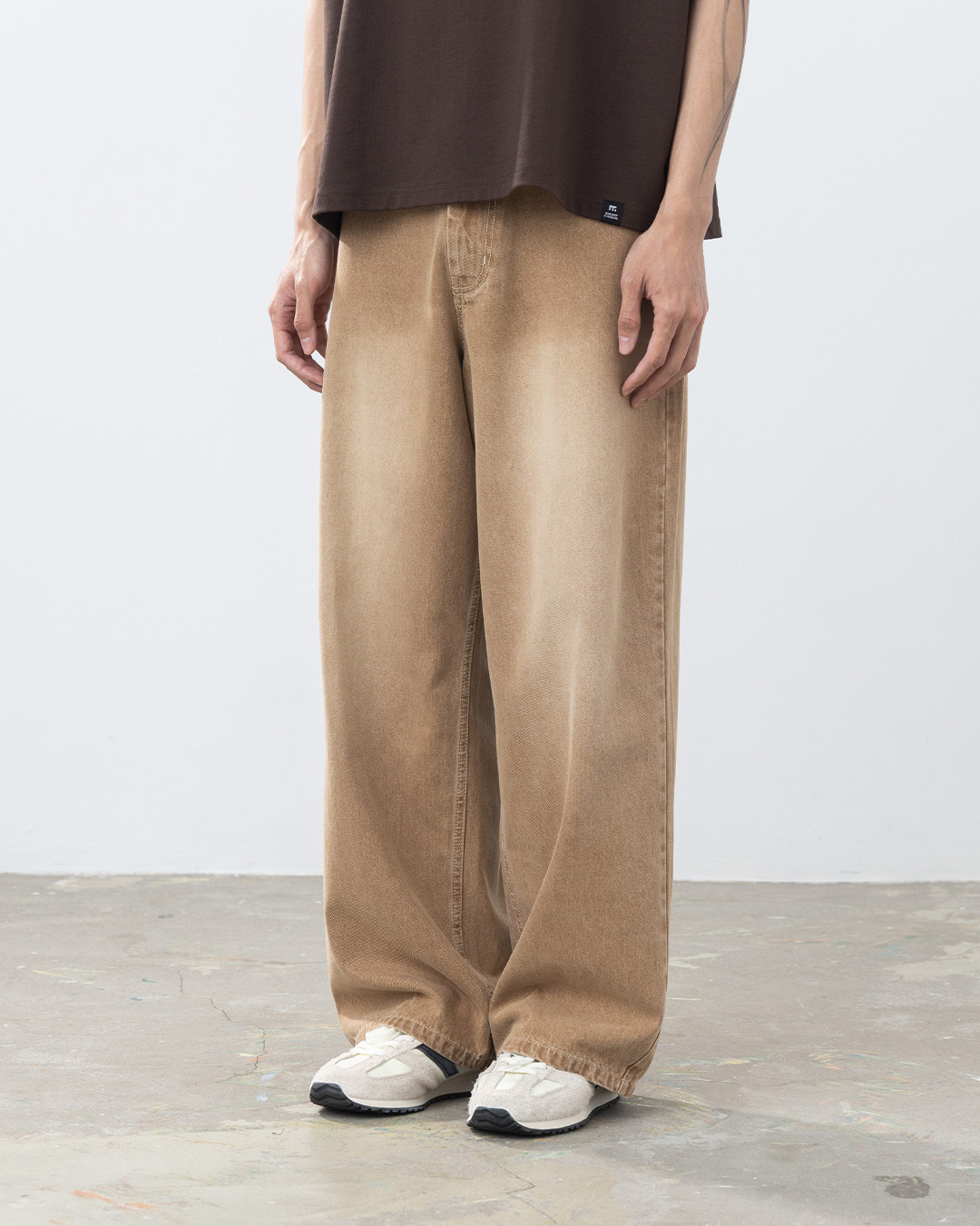 Men's Retro Washed Low-Rise Jeans - Khaki S/M/L/XL【04011877】in stock+pre-order